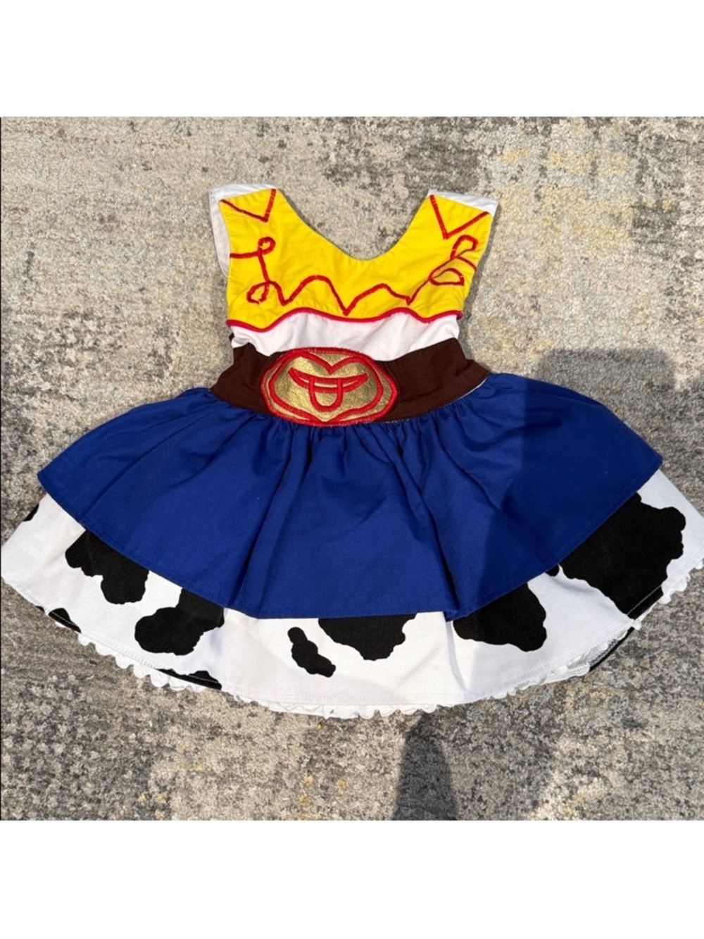 Cowgirl Dress-Up Costume in Yellow, Blue, White & Brown